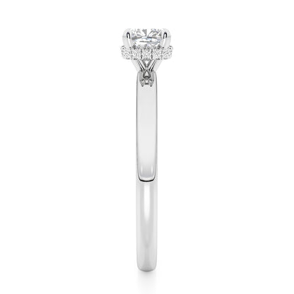 Cushion Cut Hidden Halo Engagement Ring - 2ct+, E/F, VVS - Platinum