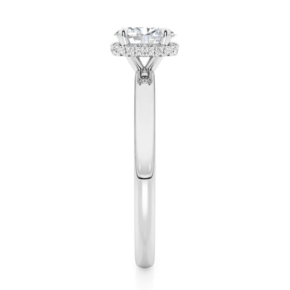 Classic Oval Cut Hidden Halo Engagement Ring - 2ct+, E/F, VVS - Platinum