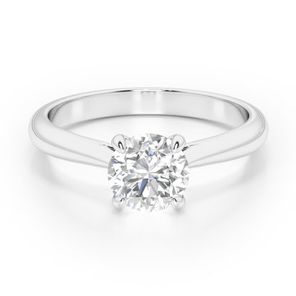 Classic 4 Claw Round Cut Solitaire Engagement Ring - 2ct+, E/F, VVS - Platinum
