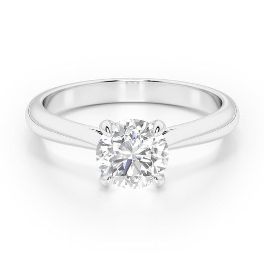 Classic 4 Claw Round Cut Solitaire Engagement Ring - 2ct+, E/F, VVS - Platinum