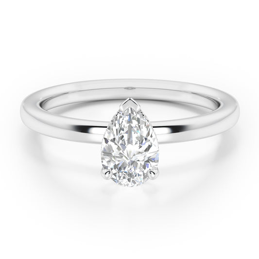 Pear Cut Hidden Halo Engagement Ring - 2ct+, E/F, VVS - Platinum