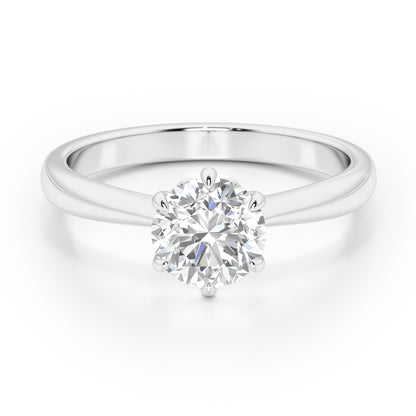 Classic 6 Claw Round Cut Solitaire Engagement Ring - 2ct+, E/F, VVS - Platinum