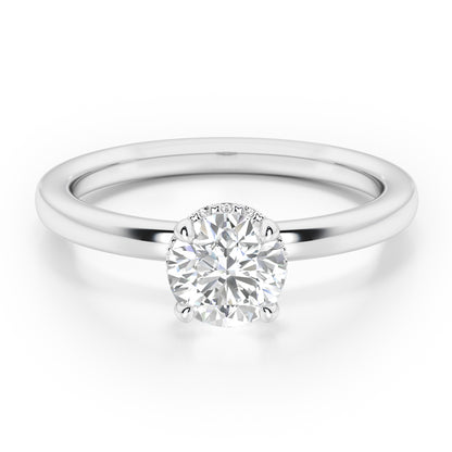 Classic Round Cut Hidden Halo Engagement Ring - 2ct+, E/F, VVS - Platinum