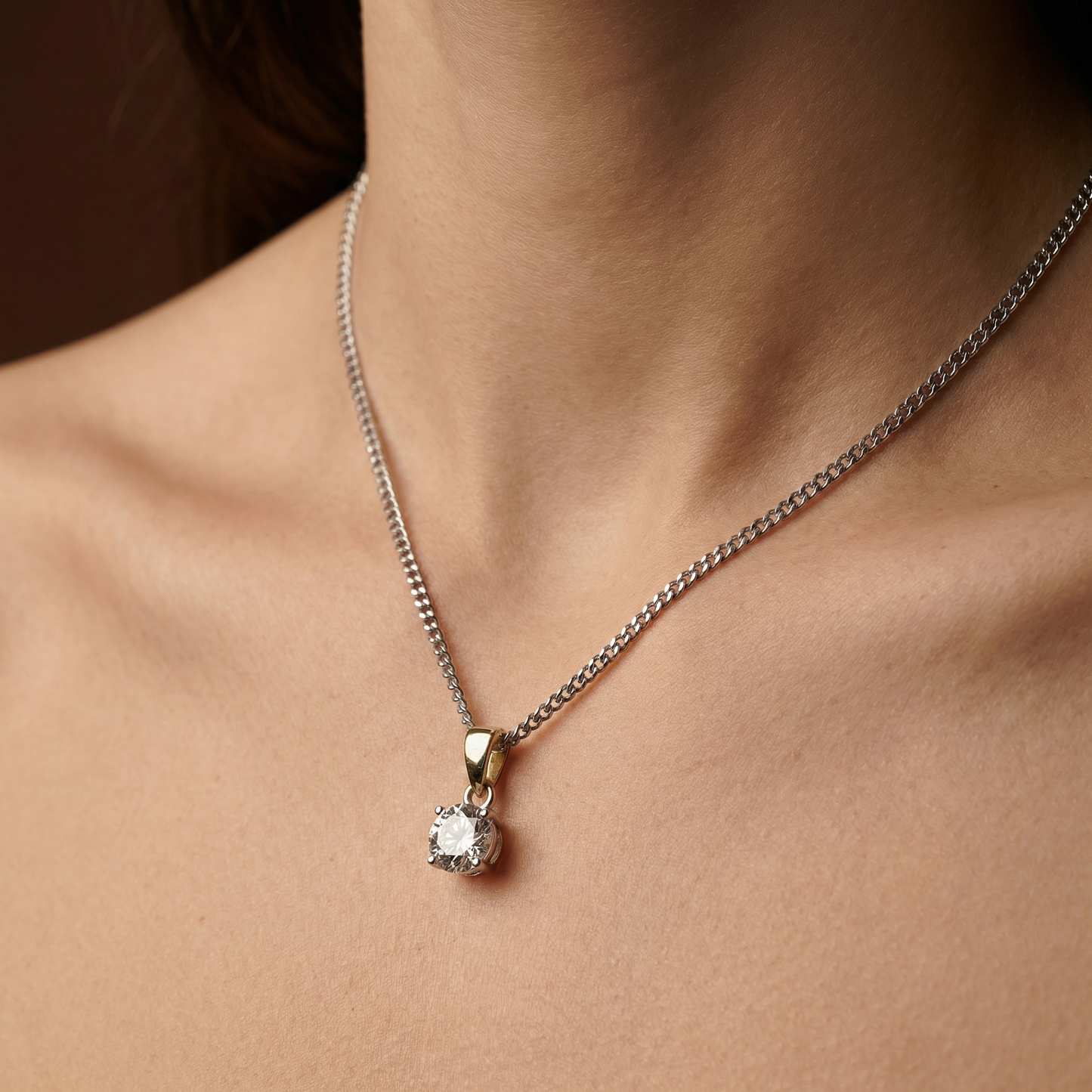 Lab Grown Diamond Claw Set Pendant in 18ct Yellow Gold