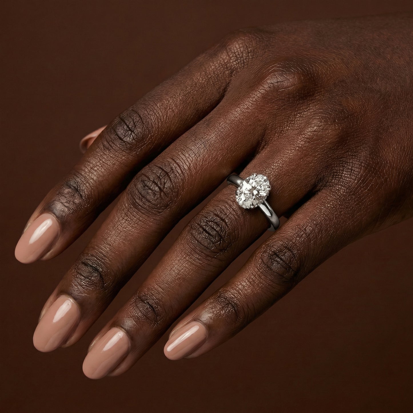 Classic Oval Cut Hidden Halo Engagement Ring - 2ct+, E/F, VVS - Platinum