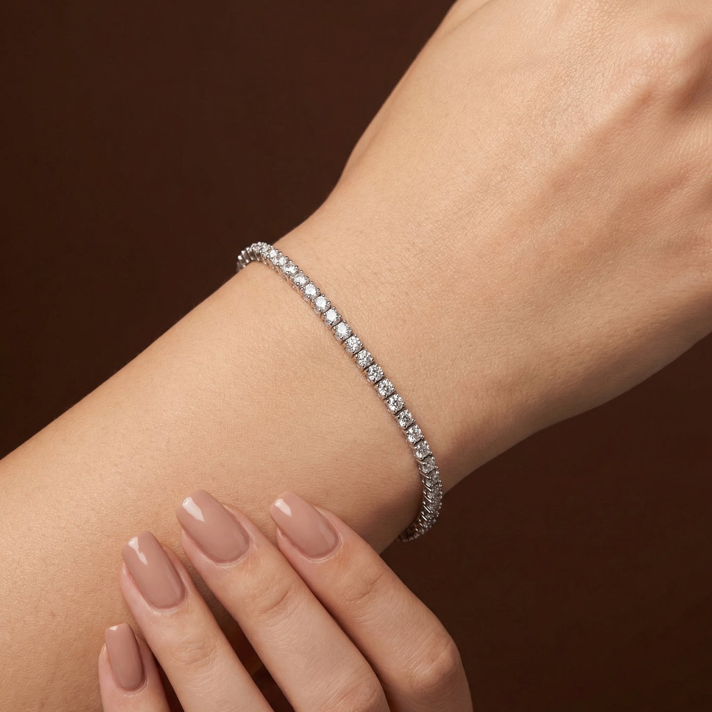 1.00ct Lab Grown Diamond Tennis Bracelet - 9ct White Gold