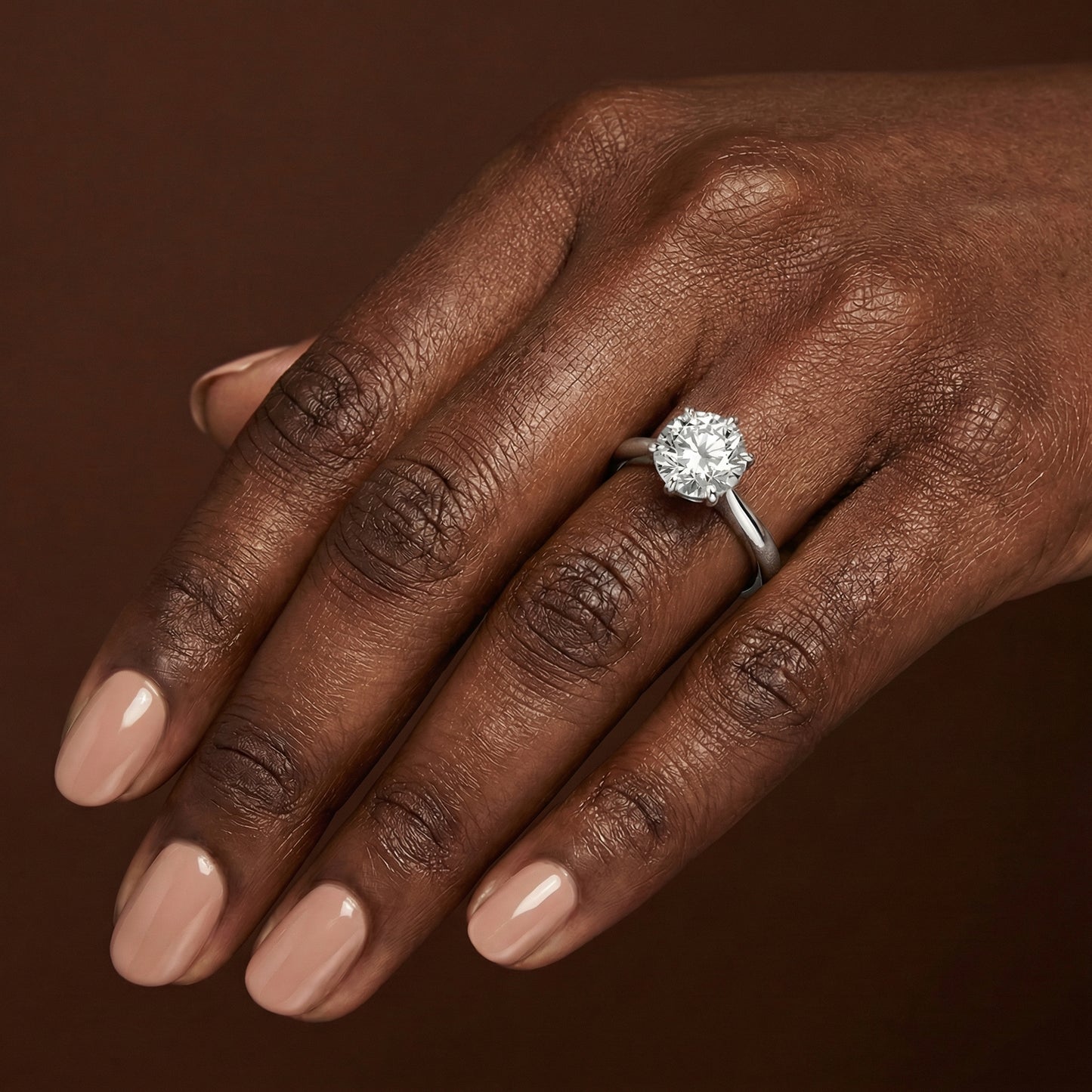 Classic 6 Claw Round Brilliant Cut Solitaire Engagement Ring - 2ct+, E/F, VVS - Platinum