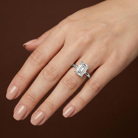 Emerald Cut Engagement Ring - 2ct+, E/F, VVS - Platinum