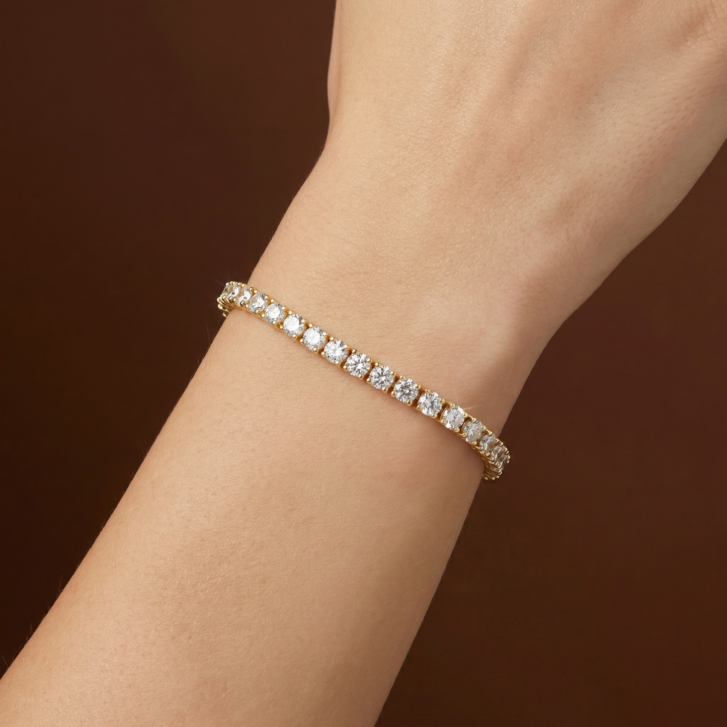 6.00ct Lab Grown Diamond Tennis Bracelet - 9ct Yellow Gold