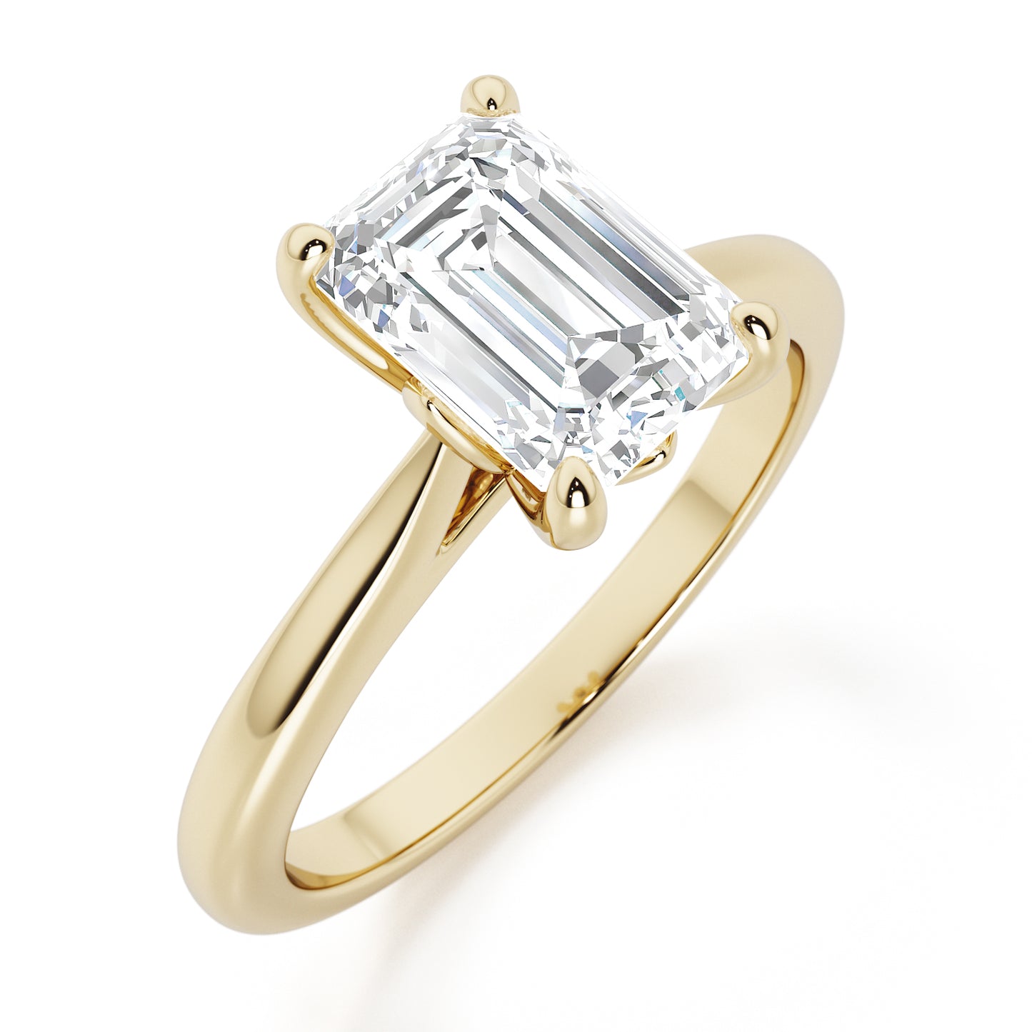 Emerald Cut Engagement Ring - 2ct+, E/F, VVS - 18ct Yellow Gold