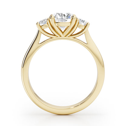 Round Cut Trilogy Engagement Ring - 3ct+, E/F, VVS - 18ct Yellow Gold