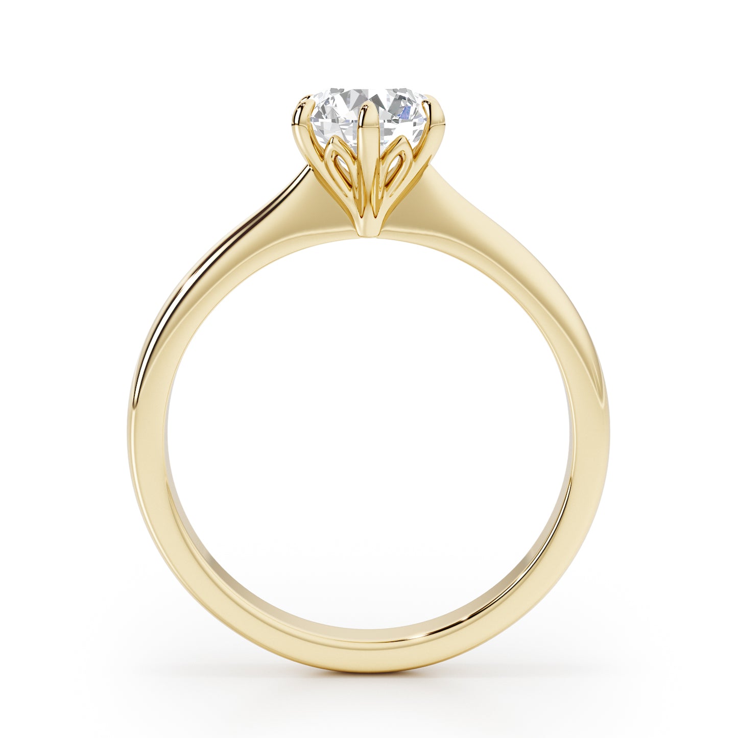 Classic 6 Claw Round Cut Solitaire Engagement Ring - 2ct+, E/F, VVS - 18ct Yellow Gold