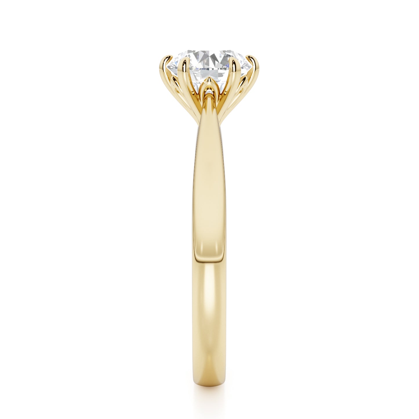 Classic 6 Claw Round Cut Solitaire Engagement Ring - 2ct+, E/F, VVS - 18ct Yellow Gold