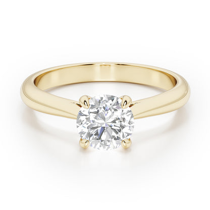 Classic 4 Claw Round Cut Solitaire Engagement Ring - 2ct+, E/F, VVS - 18ct Yellow Gold