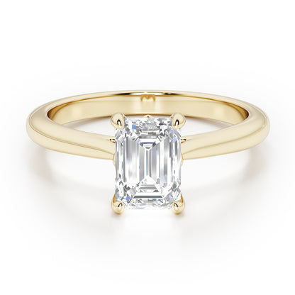 Emerald Cut Engagement Ring - 2ct+, E/F, VVS - 18ct Yellow Gold