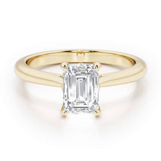 Emerald Cut Engagement Ring - 2ct+, E/F, VVS - 18ct Yellow Gold