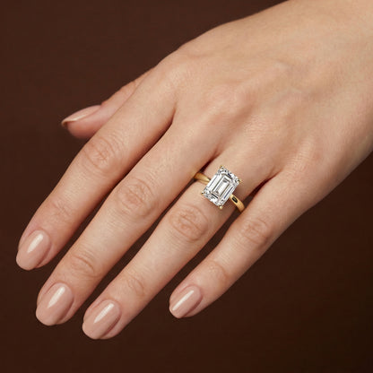 Emerald Cut Engagement Ring - 2ct+, E/F, VVS - 18ct Yellow Gold