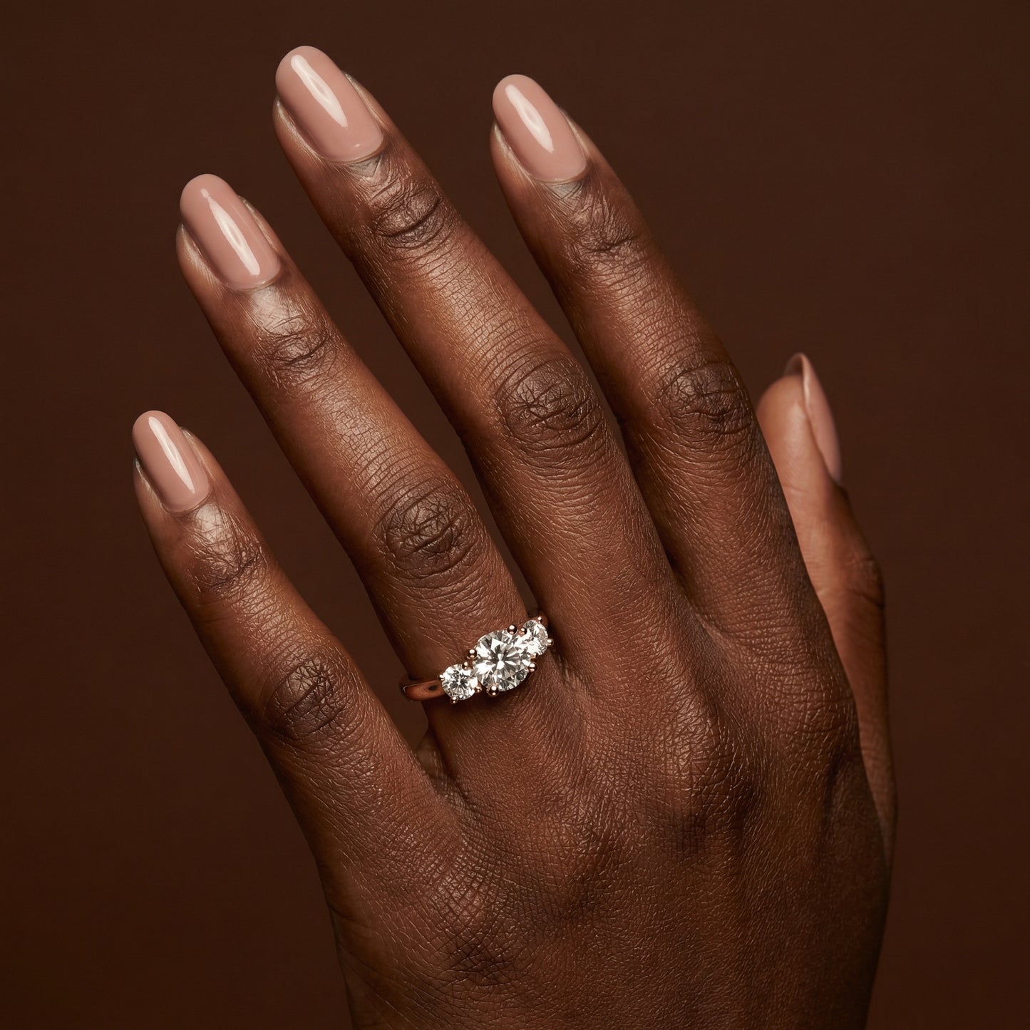 Round Brilliant Cut Trilogy Engagement Ring - 3ct+, E/F, VVS - 18ct Yellow Gold