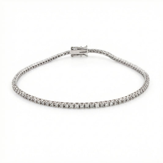 1.00ct Lab Grown Diamond Tennis Bracelet - 9ct White Gold