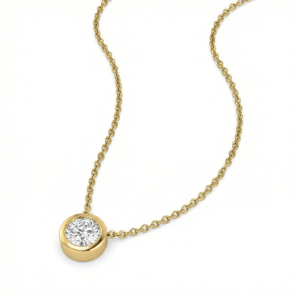 Lab Grown Diamond Rubover Diamond Pendant - 18ct Yellow Gold