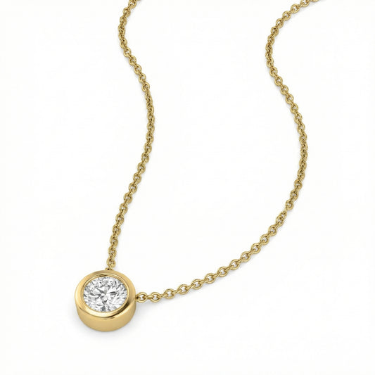 Lab Grown Diamond Rubover Diamond Pendant - 18ct Yellow Gold